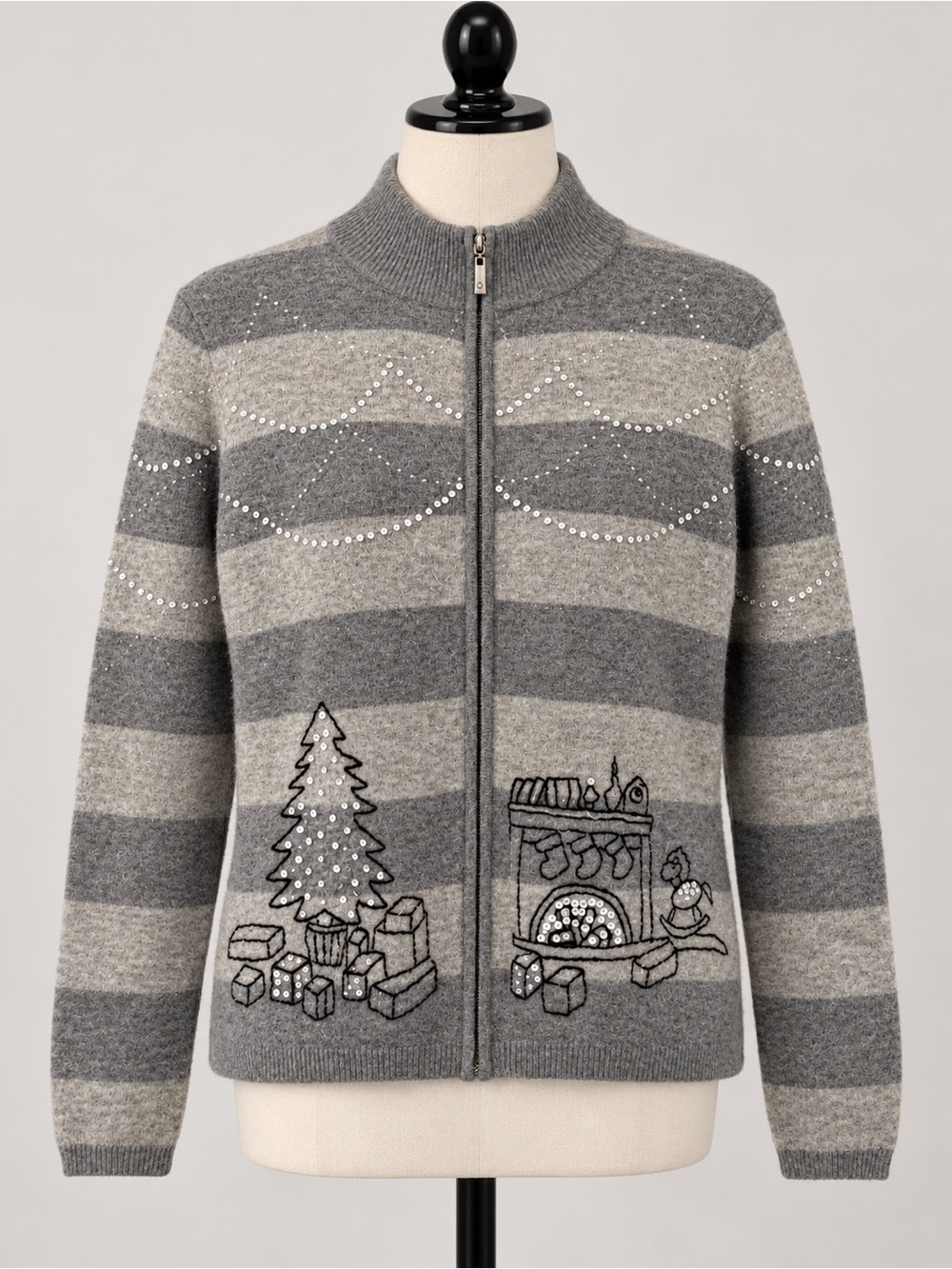 Christmas Tree Wool Angora Zip Cardigan Marisa Christina S